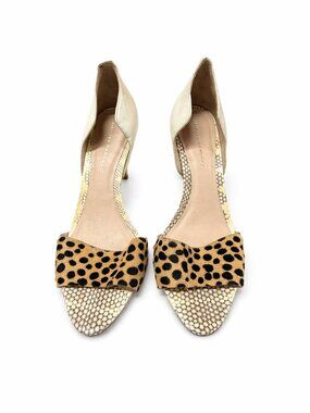 Loeffler Randal High heel leopard and mint green 4 inch heel size 10